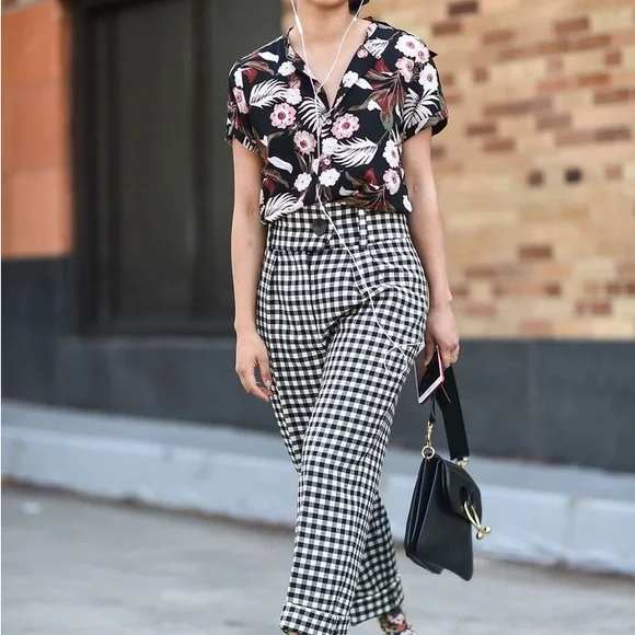 PETAR PETROV Women's High Waisted Check Wool Trousers 38 S - Picture 5 of 5